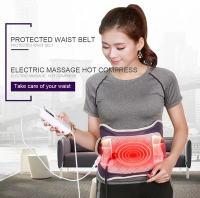 Far infrared Brace Support Belt Care Physio Decompression Back Relief Waist Lumbar Traction Backache Heat Therapy Pain Massager