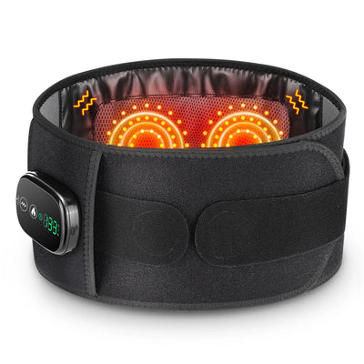 Heating Vibration Massager Belt, Red Light Hot Compress Waist Support Brace Waist Back Massage Lumbar Support Belt Health Care