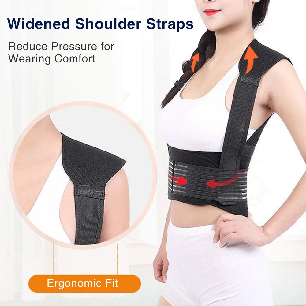 108 Tourmaline Self-heating Magnetic Therapy Support Belt Shoulder Back And Neck Massager Spine Lumbar Brace Posture Corrector