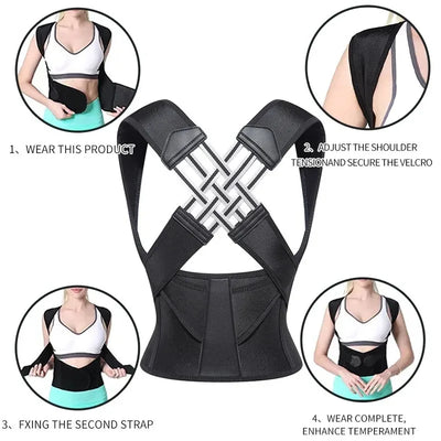 Back Brace Posture Corrector for Women and Men, Shoulder Straightener Adjustable Full Back Support Upper and Lower Pain Relief