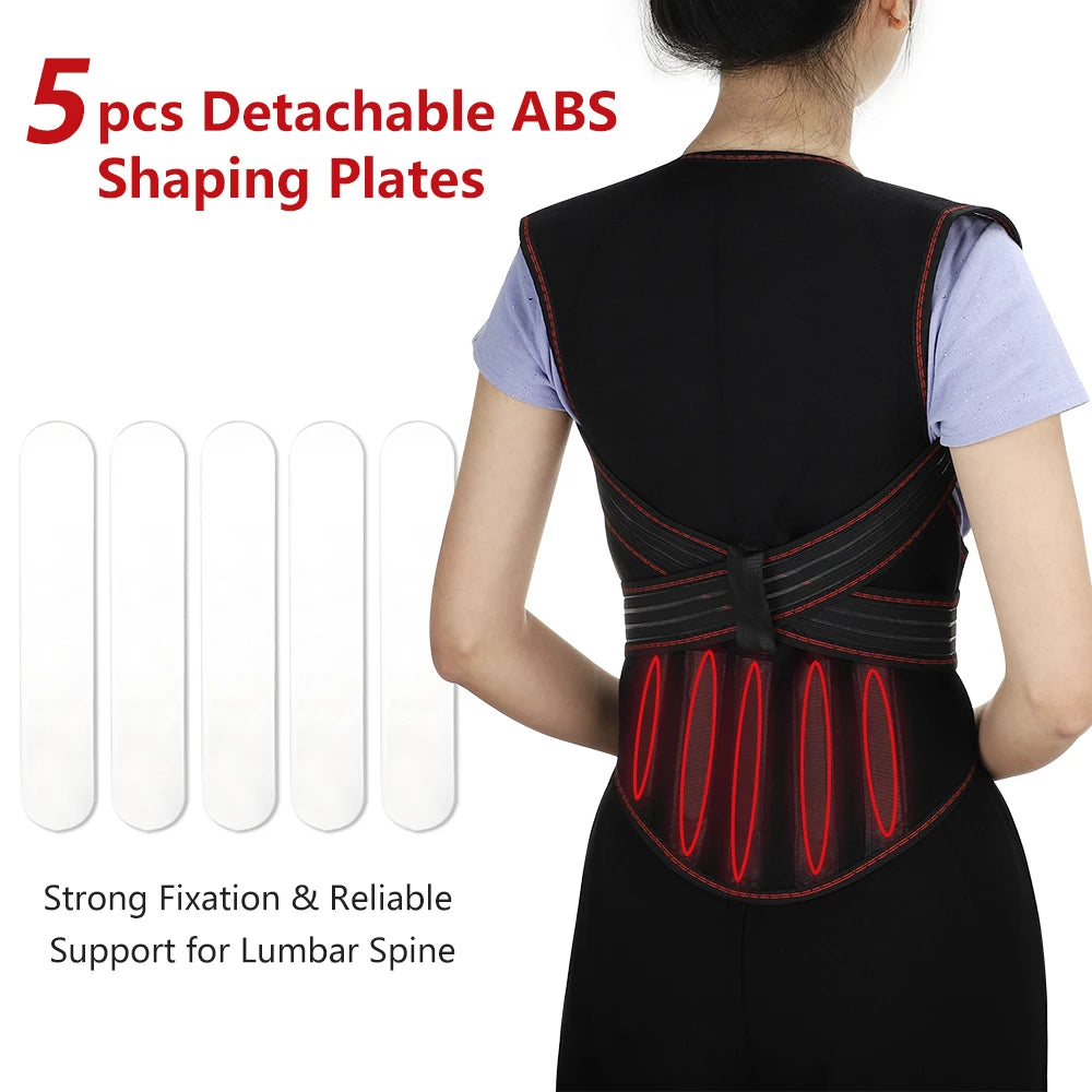 108 Tourmaline Self-heating Magnetic Therapy Support Belt Shoulder Back And Neck Massager Spine Lumbar Brace Posture Corrector