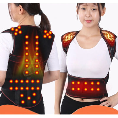 108 Tourmaline Self-heating Magnetic Therapy Support Belt Shoulder Back And Neck Massager Spine Lumbar Brace Posture Corrector