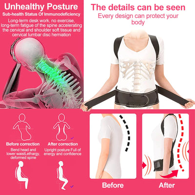 2023 Back Posture Corrector Shoulder Support Belt Upper and Lower Back Pain Relief Improve Spine Clavicle Brace Posture Vest