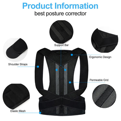 2023 Back Posture Corrector Shoulder Support Belt Upper and Lower Back Pain Relief Improve Spine Clavicle Brace Posture Vest