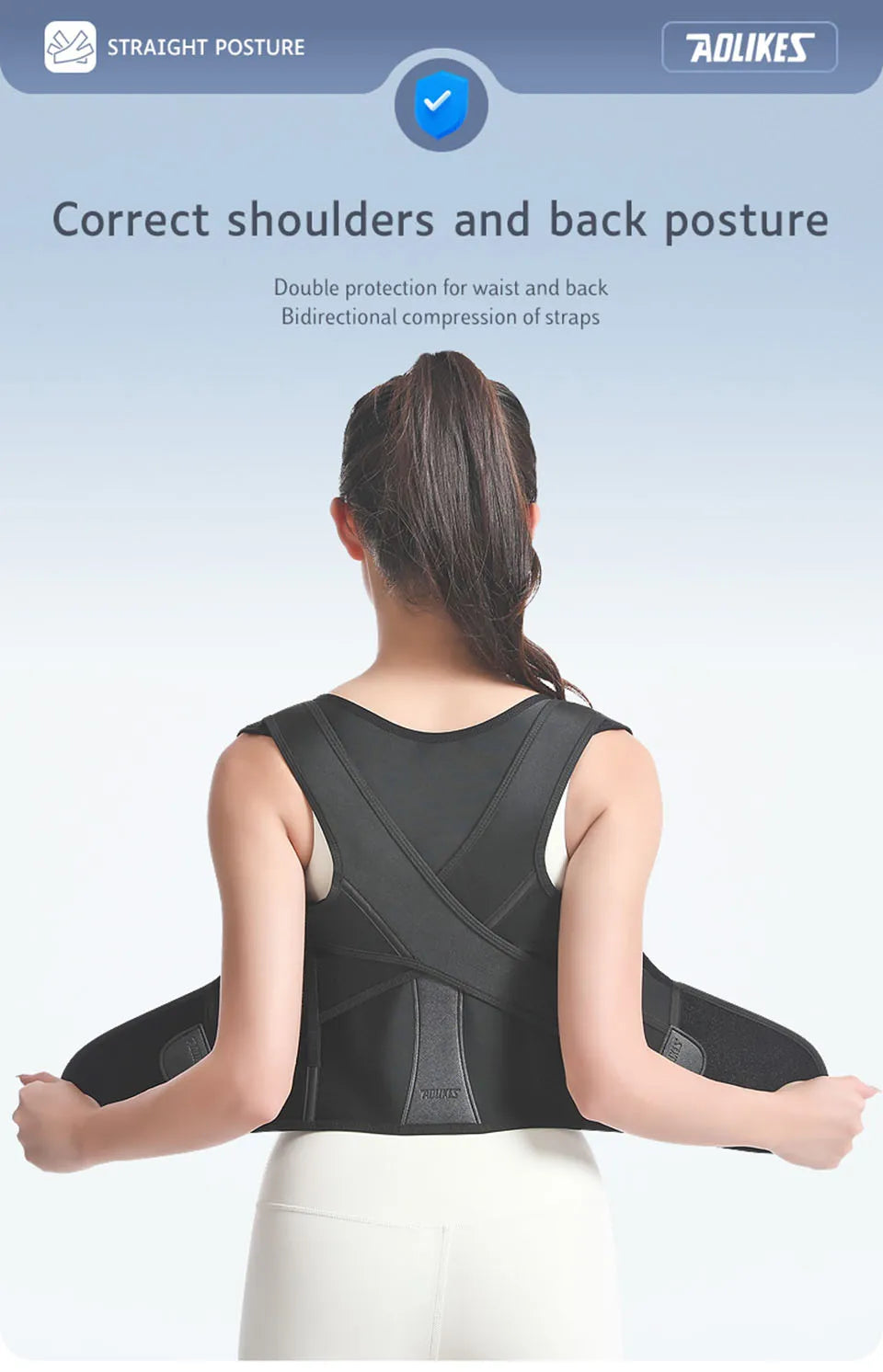 AOLIKES Prevention of Hunchback Correction With Back Posture Correction With Beautiful Back and Open Shoulder Shape Corrector