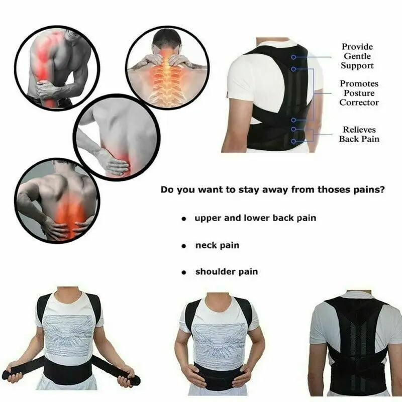 2023 Back Posture Corrector Shoulder Support Belt Upper and Lower Back Pain Relief Improve Spine Clavicle Brace Posture Vest