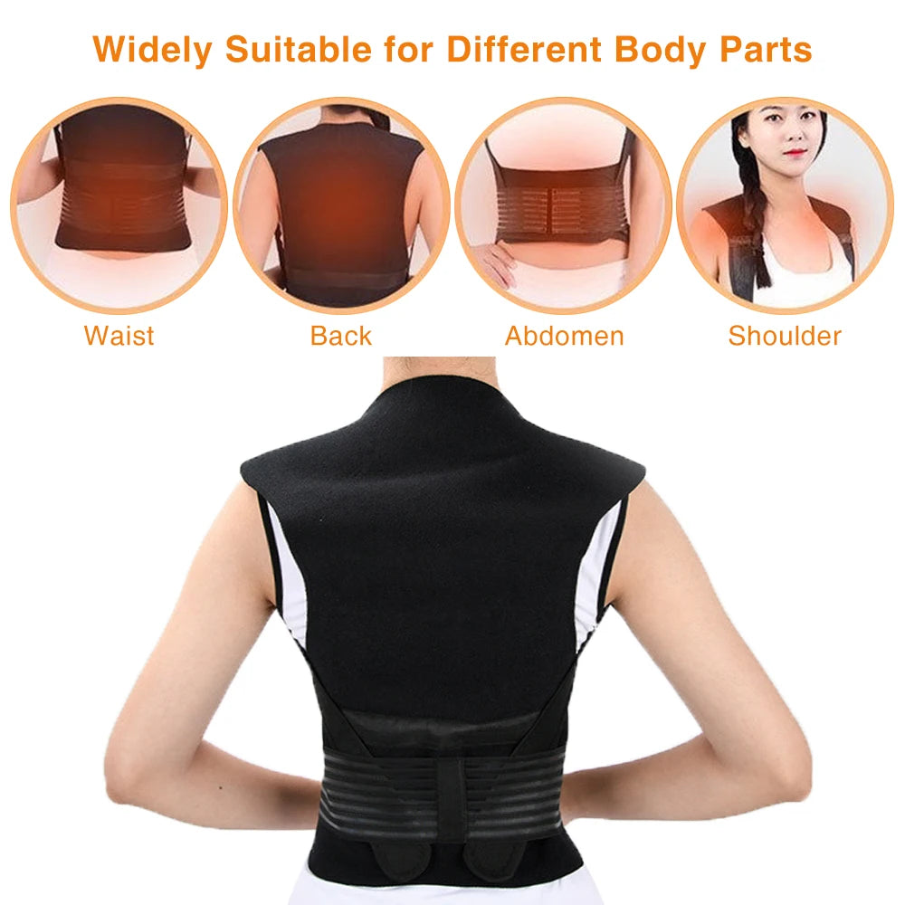 108 Tourmaline Self-heating Magnetic Therapy Support Belt Shoulder Back And Neck Massager Spine Lumbar Brace Posture Corrector