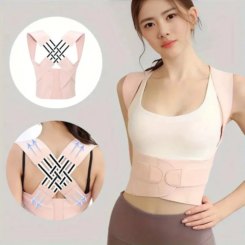 Back Brace Posture Corrector for Women and Men, Shoulder Straightener Adjustable Full Back Support Upper and Lower Pain Relief