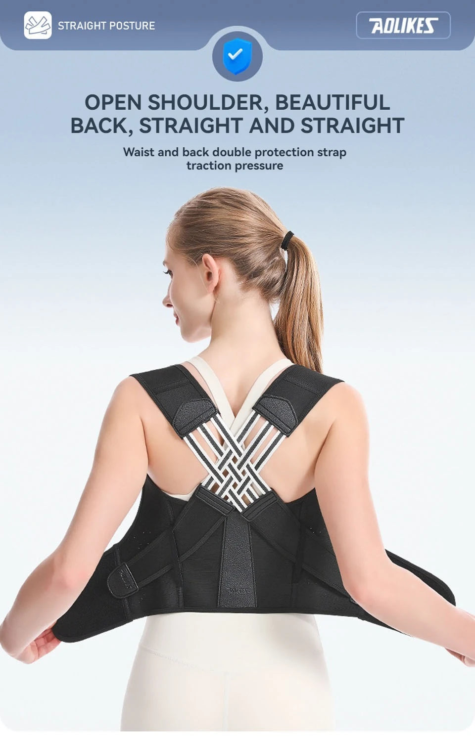 AOLIKES Prevention of Hunchback Correction With Back Posture Correction With Beautiful Back and Open Shoulder Shape Corrector